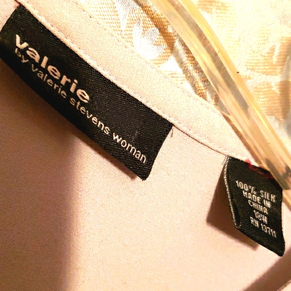 100% SILK VALERIE STEVENS SLEEVL. TUNIC SZ 18W - Picture 2 of 8